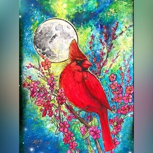 Hope Punk Cardinal Moon Print